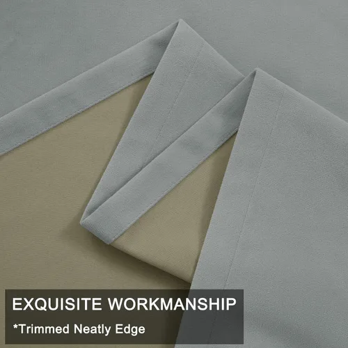 Vista 8 de Fcosie Cortinas plisadas de terciopelo 100% opacas para sala de estar, 72 pulgadas de ancho x 102 pulgadas de largo (2 paneles), cortinas con Flujo