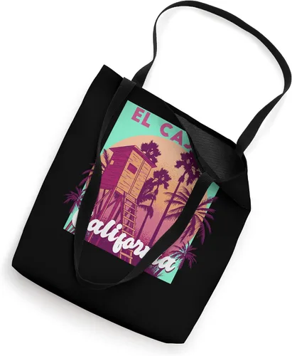 Vista 2 de El Cajon California palm tree beach retro vintage design Tote Bag