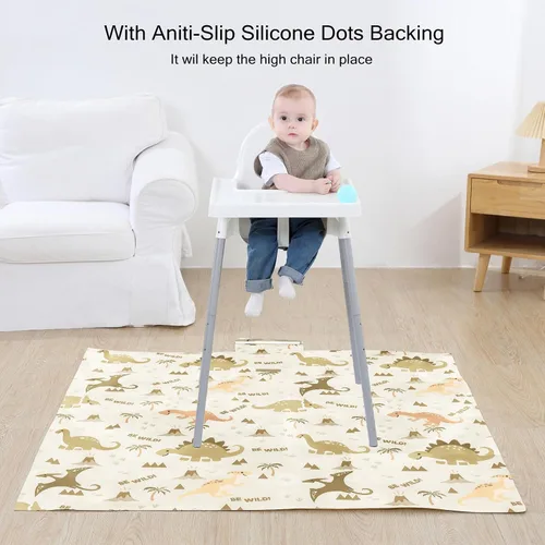 Vista 4 de Insular Tapete para salpicaduras de bebé para debajo de la silla alta, artes/manualidades, tapete antideslizante e impermeable para piso, tapete