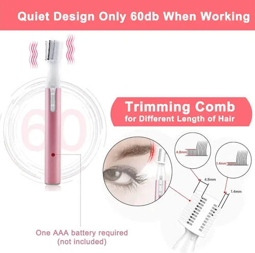 Vista 7 de LAIKME Recortador eléctrico de cejas para mujeres, depilación facial para hombres, mini depiladora para bikini, removedor de cara, barbilla