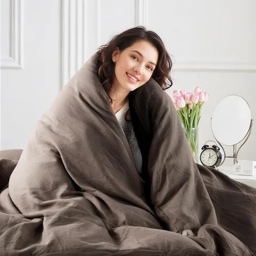 Vista 316 de NEXHOME PRO Funda de edredón Twin XL 100% algodón lavado, transpirable, duradera, texturizada, similar al lino, juego de ropa de cama para el hogar
