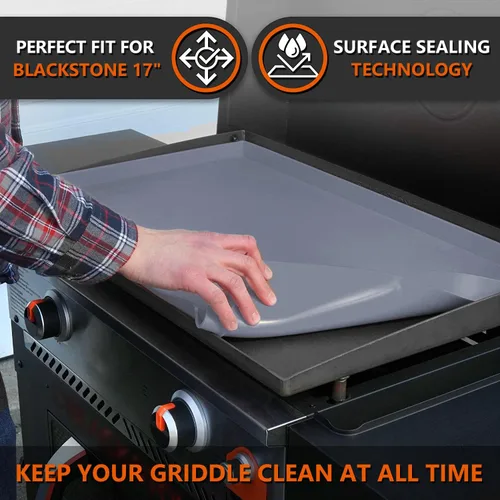 Vista 2 de 17" Tapete de silicona para parrilla Blackstone de 17 pulgadas, cubierta de parrilla de silicona resistente de grado alimenticio, proteja su