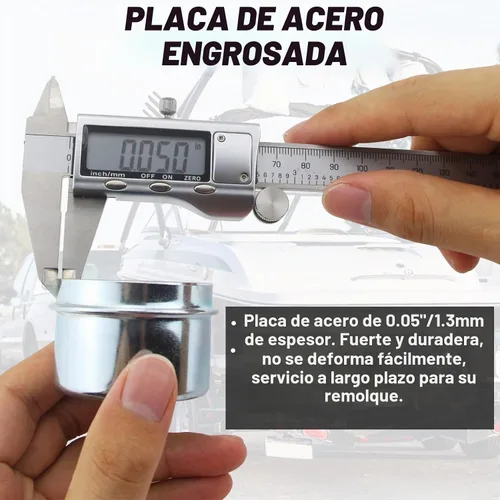 Vista 3 de 2 piezas Tapas Antipolvo de Cubo de Remolque de 1.98'', Tapas de Copa Antipolvo de Cojinete de Eje de Remolque, Cubiertas de Grasa y Tapones de Goma