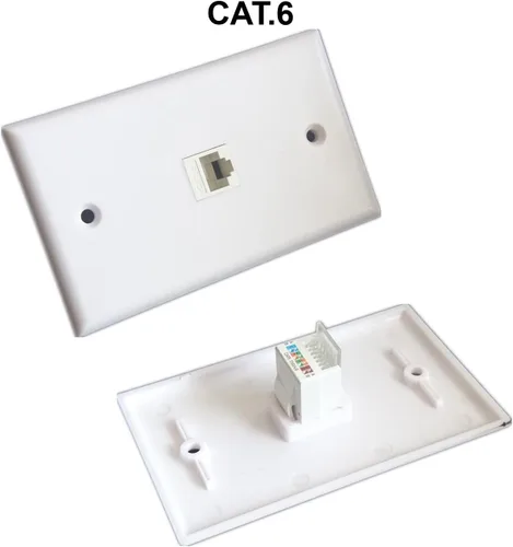 Vista 7 de 10 unids CAT6 RJ45 Cat 6 90 grados Punch Free Socket Módulo Conector Acoplador de red Ethernet Jack Keystone Jack RJ45 Módulo Ethernet CAT6