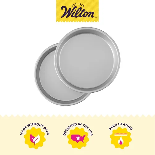 Vista 3 de Wilton juego de ollas de aluminio de 2 9 pulgadas para hornear tartas circulares, 9 x 2, Multicolor