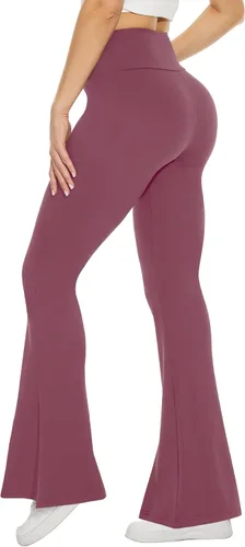 Vista 14 de TNNZEET Leggings acampanados negros para mujer, pantalones de yoga cruzados con bolsillos, corte de bota, leggings acampanados