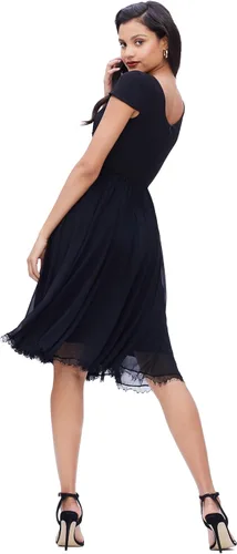 Vista 3 de Dress the Population Vestido para mujer ajustado y con vuelo Negro