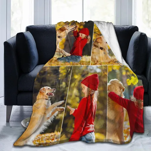 Vista 15 de Manta personalizada con fotos, texto, manta personalizada de collage de fotos, manta de franela personalizada, ropa de cama de cumpleaños, Navidad