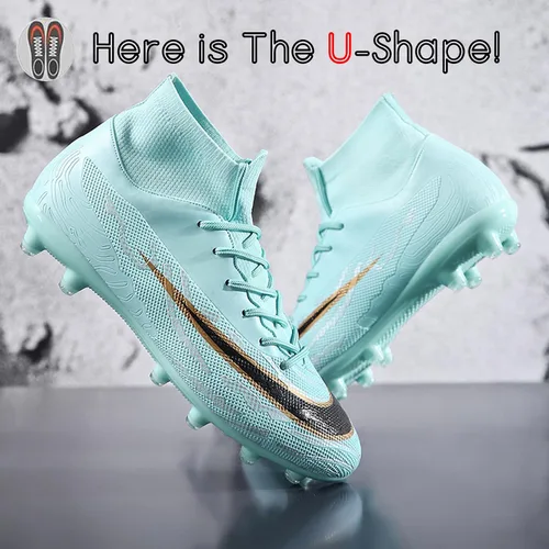Vista 3 de ASOCO DREAM Zapatos de fútbol para hombre, zapatos de fútbol para terreno firme, entrenamiento profesional, botas de fútbol para interiores