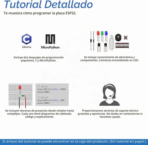 Vista 5 de Freenove Kit básico de inicio para ESP32 CAM (incluido), microcontrolador de doble núcleo de 32 bits y 240 MHz, cámara inalámbrica integrada, código