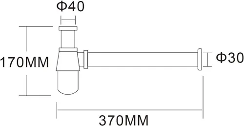 Vista 3 de Ciencia Trampa de latón para botellas, fregadero P, trampa cromada montada en la pared del lavabo del lavabo de la botella trampa de residuos
