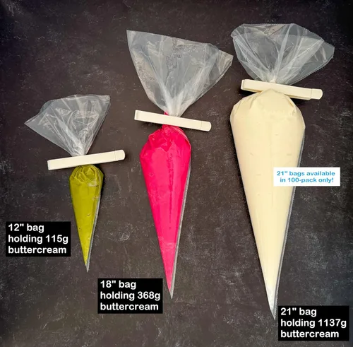 Vista 3 de Ateco - Bolsas de 12 pulgadas de plástico desechables para tubería y decoración de pasteles con NuPlastiQ, paquete de 24, transparentes