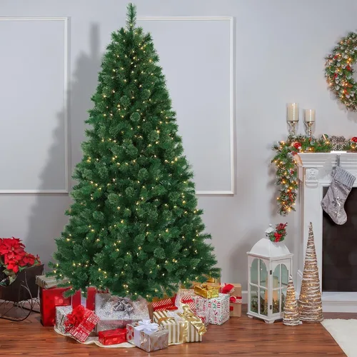 Vista 2 de Jeco Inc. 7.5 Feet. Pre-Lit Artificial Christmas Tree with Metal Base
