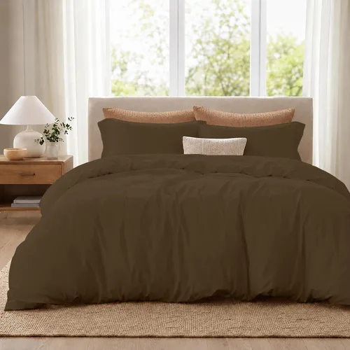 Vista 17 de ROYALE LINENS Funda de edredón negra tamaño individual – Fundas de edredón de 2 piezas – Cierre de cremallera – 1 funda de edredón individual de 68