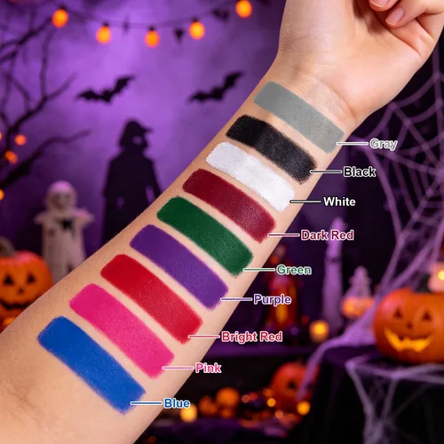 Vista 7 de Juego de pintura corporal SFX de Halloween a base de agua, 2 piezas de Esqueleto