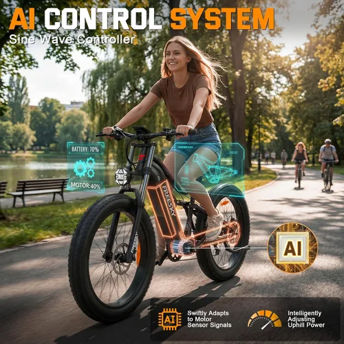 Vista 9 de FREESKY 3500W BAFANG Motor Electric Bike for Adults, 48V 35Ah Samsung/LG Cells Battery Ebike 140 Miles, 38+MPH, 26" Fat Tire Dirt All-Terrain