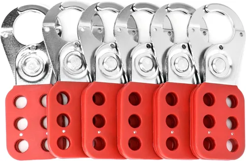 Vista 8 de QWORK Lock Out - Cerrojo de acero inoxidable a prueba de manipulaciones con mandíbula extendida, paquete de 12