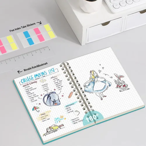 Vista 6 de AHGXG Cuaderno de papel gráfico, 300 páginas, cuaderno espiral de 8.5" x 11", cuaderno de papel de cuadrícula grande A4, papel grueso de 100 gsm