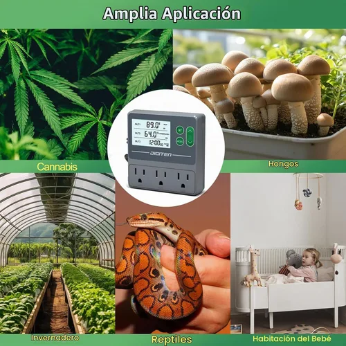 Vista 7 de Controlador de temperatura y humedad de doble sonda, sensores independientes para control preciso de temperatura y humedad, compatible