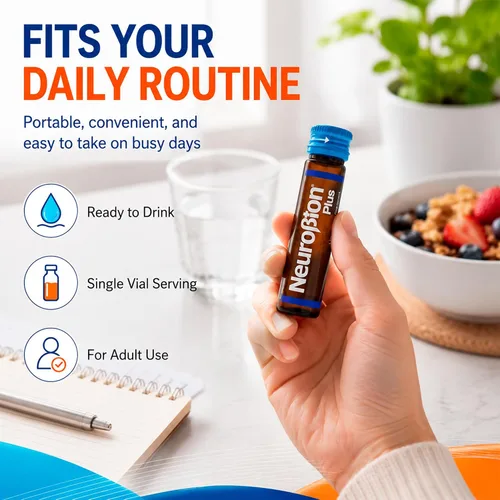 Vista 4 de Neurobion Plus B Complex Suplemento dietético líquido – Vitamina B12, B6, B1 viales orales bebibles para apoyo energético diario, salud del sistema