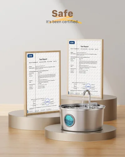 Vista 8 de Fuente de agua para gatos de acero inoxidable: fuente para gatos para beber, fuente de agua para mascotas de 108 oz/3.2 L para gatos en interiores