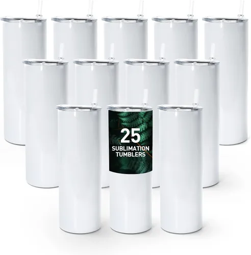 Vista 11 de AGH Paquete de 50 vasos de acero inoxidable con aislamiento al vacío de 10 onzas, con tapas y popotes, vasos de café de doble pared