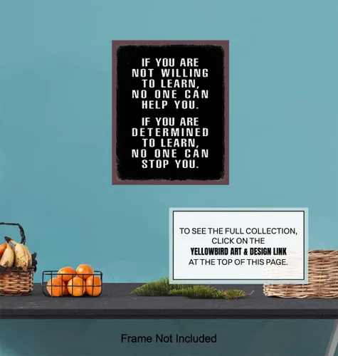 Vista 6 de Arte de pared motivacional – Póster motivacional de arte de pared y decoración de oficina – Decoración de pared con citas positivas – Regalos