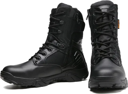 Vista 3 de Kervaky Botas tácticas para hombre, botas militares, botas resistentes, botas de senderismo, botas ligeras, botas para exteriores