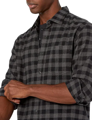 Vista 3 de Tienda Essentials - Camisa de franela de manga larga para hombre (disponible en tallas grandes y altas)