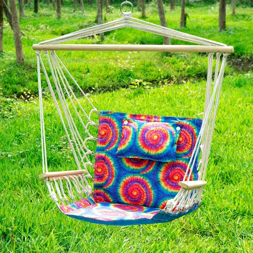 Vista 5 de Backyard Expressions - Columpio reversible para colgar – máximo 275 libras – Barra esparcidora de madera – para cualquier espacio