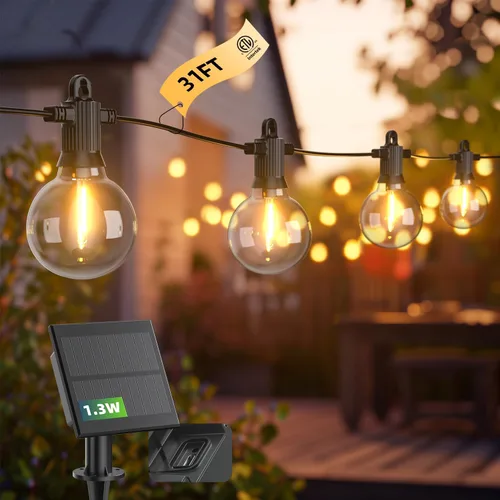Vista 14 de Kawaya Tira de luces LED de 240 pies para exteriores, impermeable, regulable, G40, globo G40, iluminación para exteriores con 120 + 4 bombillas