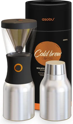 Vista 12 de asobu Cafetera de preparación fría, galardonada cafetera aislada de 40 onzas con jarra portátil de acero inoxidable – Ganadora número 1 del festival