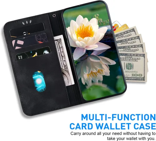 Vista 4 de Funda compatible con Realme C1 A1603, compatible con Realme C1 A1603 [piel sintética + funda para teléfono] Ranura para tarjetas, cierre magnético