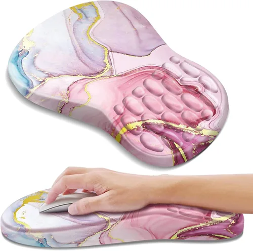 Vista 19 de YIWEI Alfombrilla de mouse ergonómica con soporte para muñeca, alfombrilla de mouse de espuma viscoelástica de gel para teclado de computadora