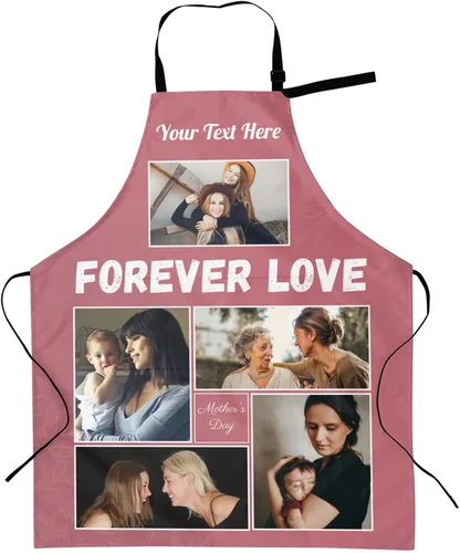 Vista 19 de Delantales personalizados con dos bolsillos para mujeres y hombres, delantales personalizados impresos con texto fotográfico para cocinero de cocina