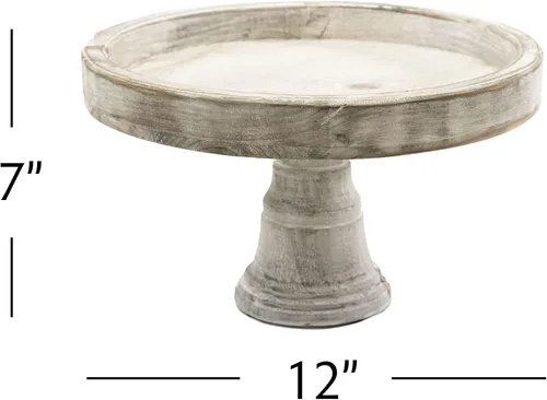 Vista 2 de Simple Elements - Bandeja decorativa de madera rústica, decoración rústica de cocina y decoración del hogar, frutas, pasteles, artículos de tocador