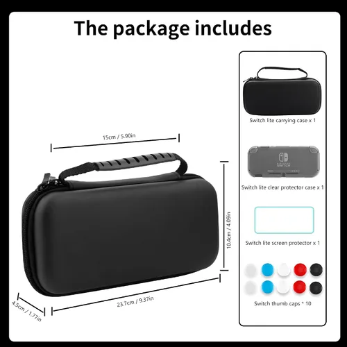 Vista 2 de FANPL Carrying Case for Nintendo Switch Lite, Portable Travel Accessories Bundle with Blue Switch Lite Storage Case, Clear Protective Skin Shell