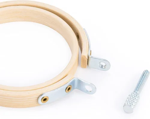 Vista 2 de Caydo 10 mini aros de bordado de 2.5 pulgadas, aro de punto de cruz para bordado, costura práctica y decoración de Navidad
