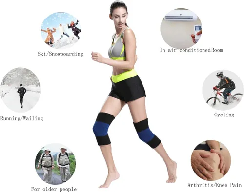 Vista 7 de FakeFace Men Women Thicken Thermal Knee Braces Leg Warmers Winter Breathable Knee Pads Leg Sleeves for Ski Cycling Dance