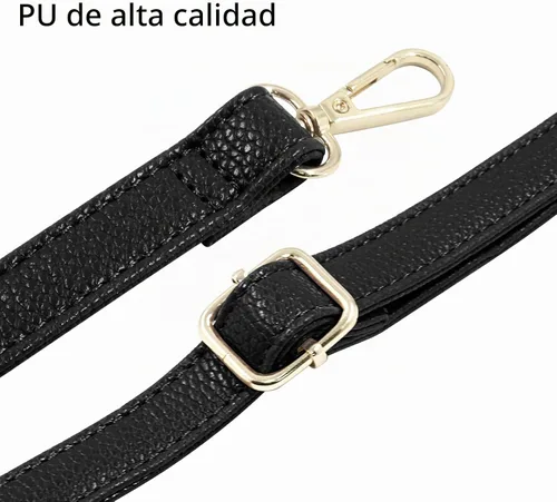 Vista 4 de Litoexpe - Correa de repuesto para bolso cruzado de cuero negro