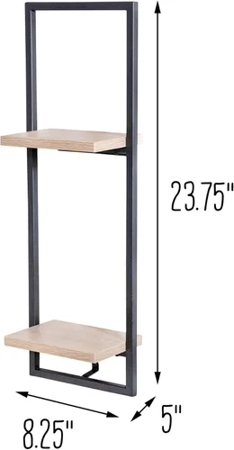 Vista 3 de Honey Can Do SHF-08572 - Estante de pared flotante doble natural