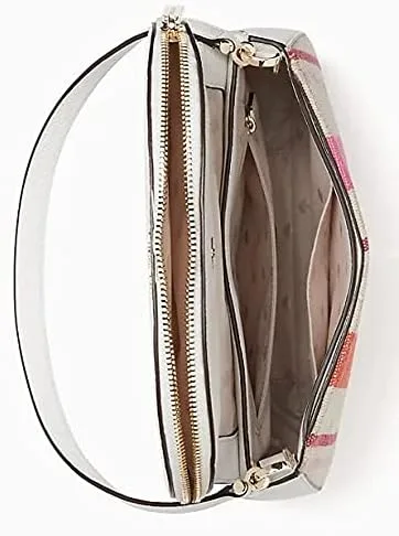 Vista 4 de Kate Spade Leila rayas lona mediana hombro bolso de mujer