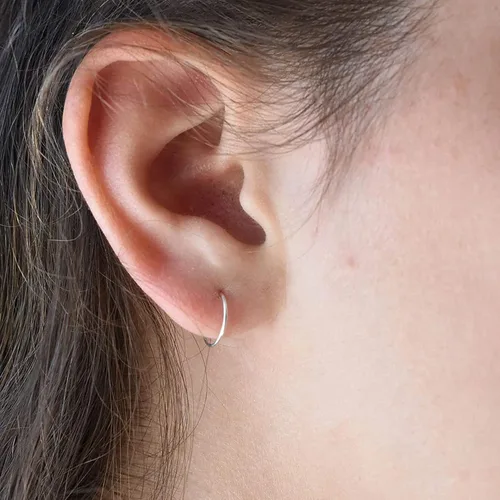 Vista 7 de Aretes de aro de plata para cartílago, pequeño, para mujeres, hombres, niñas, 3 pares de aretes de plata esterlina 925, hipoalergénicos, Tragus