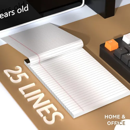 Vista 3 de Nichela Blocs de Notas de 5" x 8" Paquete de 6 Blocs Legales de Rayas Estrechas con Perforaciones 30 Hojas Blocs Pequeños para Escribir Papel