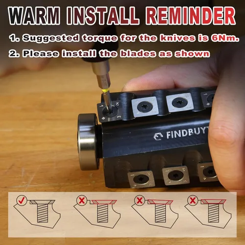 Vista 7 de FINDBUYTOOL Cabezal de corte helicoidal de 12.5 pulgadas para cepilladora DeWalt DW734 DW733, 4 filas para cepilladora de grosor DW734/DW733