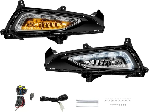 Vista 15 de Boxlight - Luces antiniebla compatibles con Hyundai Santa Fe 2007 2008 2009, un par de luces antiniebla con lente transparente para parachoques