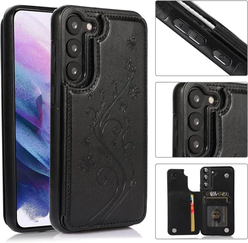 Vista 3 de Asuwish Funda para Samsung Galaxy S23 Plus/S23+ 5G de 6.6 pulgadas con protector de pantalla de vidrio templado, funda de cuero con soporte