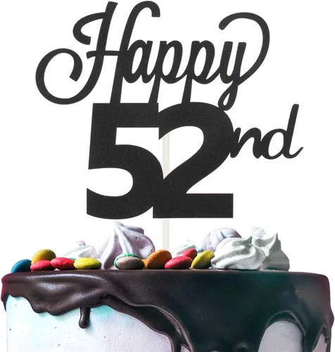 Vista 45 de LINGTEER - Decoración para pastel con texto "Happy Birthday 100", color negro