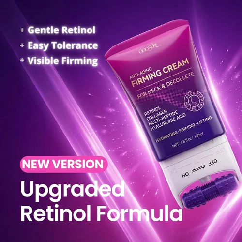 Vista 2 de Crema reafirmante para el cuello con retinol, AH-8 Hexapéptido Colágeno, reafirma la piel flácida en el cuello y escote, promueve la reparación