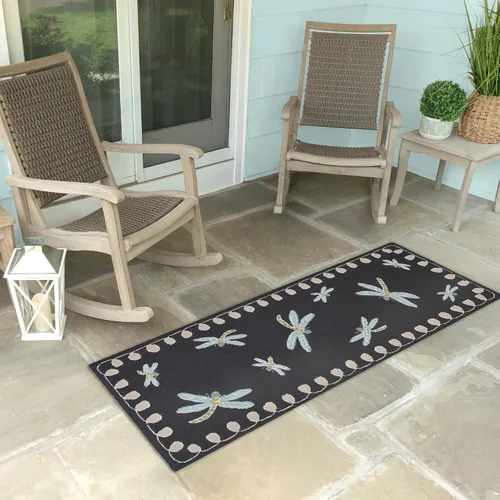 Vista 12 de Liora Manne Mum Aqua - Alfombra para interior/exterior, 3 pies, redonda